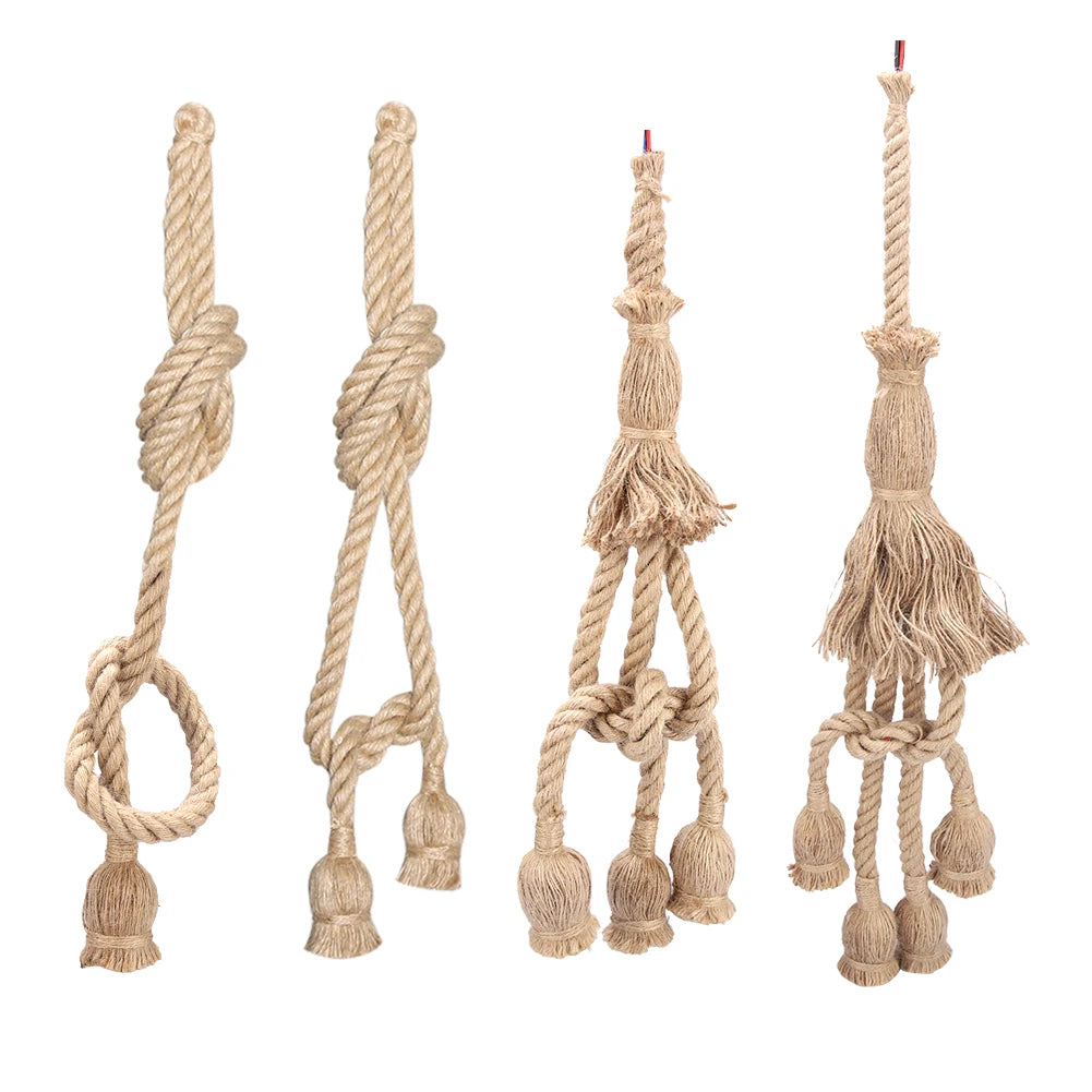 2m E27 Vintage Hemp Rope Ceiling Light Base Pendant Lamp Bulb Holder 85-265V Lamp Holder Lamp Base Peaceful Pleasures Health and Wellness