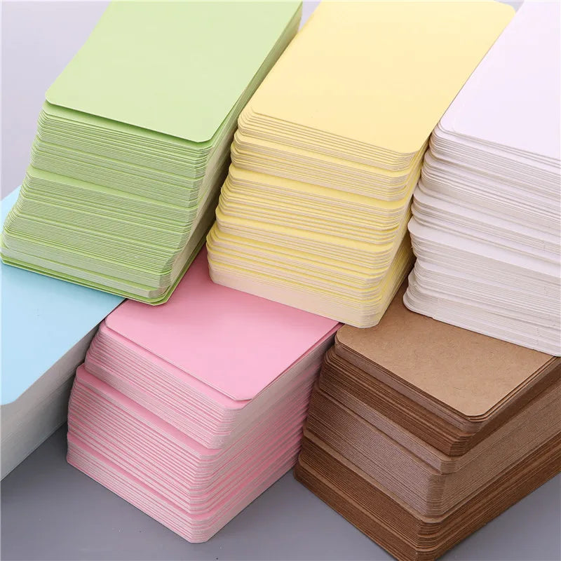100pcsBlank Cardstock Handwritten English Words White Hard Small