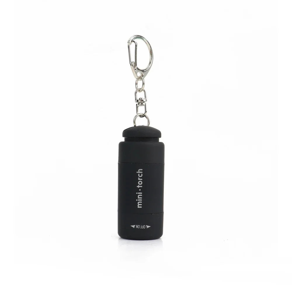 Mini USB Rechargeable LED Flashlight Keychain Waterproof Portable Small Flashlight for Outdoor Camping Hiking Emergency Home Use Peaceful Pleasures Health and Wellness black