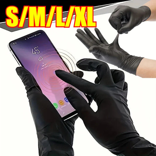 Black Disposable Nitrile Gloves 100 Pack – Powder Free S–XL Disposable Nitrile Gloves Oasis Select