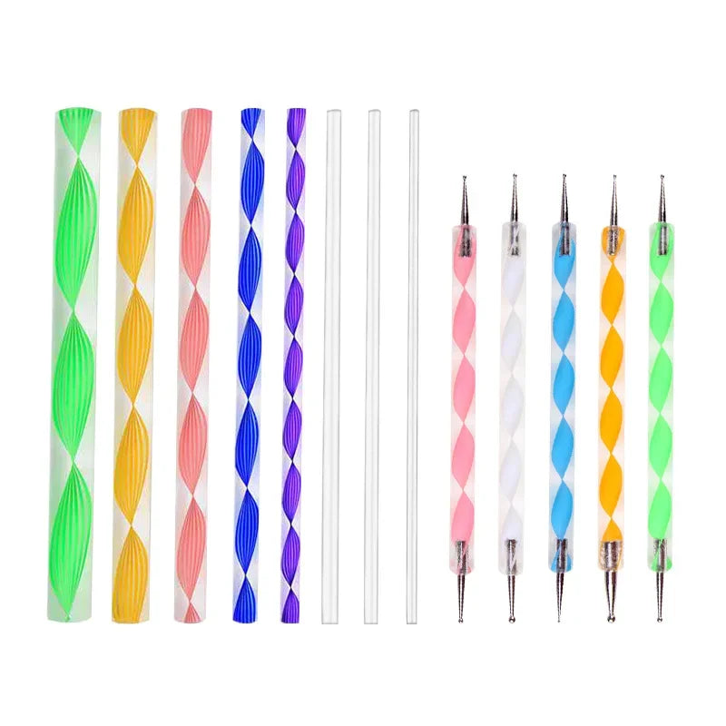 8pcs/lot DIY Acrylic Stick Mandala Dotting Tools Rocks Painting Dotting Tool Carving Pottery Clay Nail Stamp Nail Art Craft Peaceful Pleasures Health and Wellness