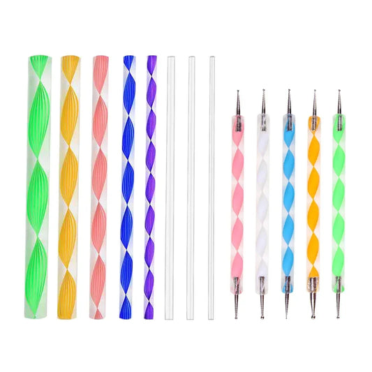 8pcs/lot DIY Acrylic Stick Mandala Dotting Tools Rocks Painting Dotting Tool Carving Pottery Clay Nail Stamp Nail Art Craft Peaceful Pleasures Health and Wellness