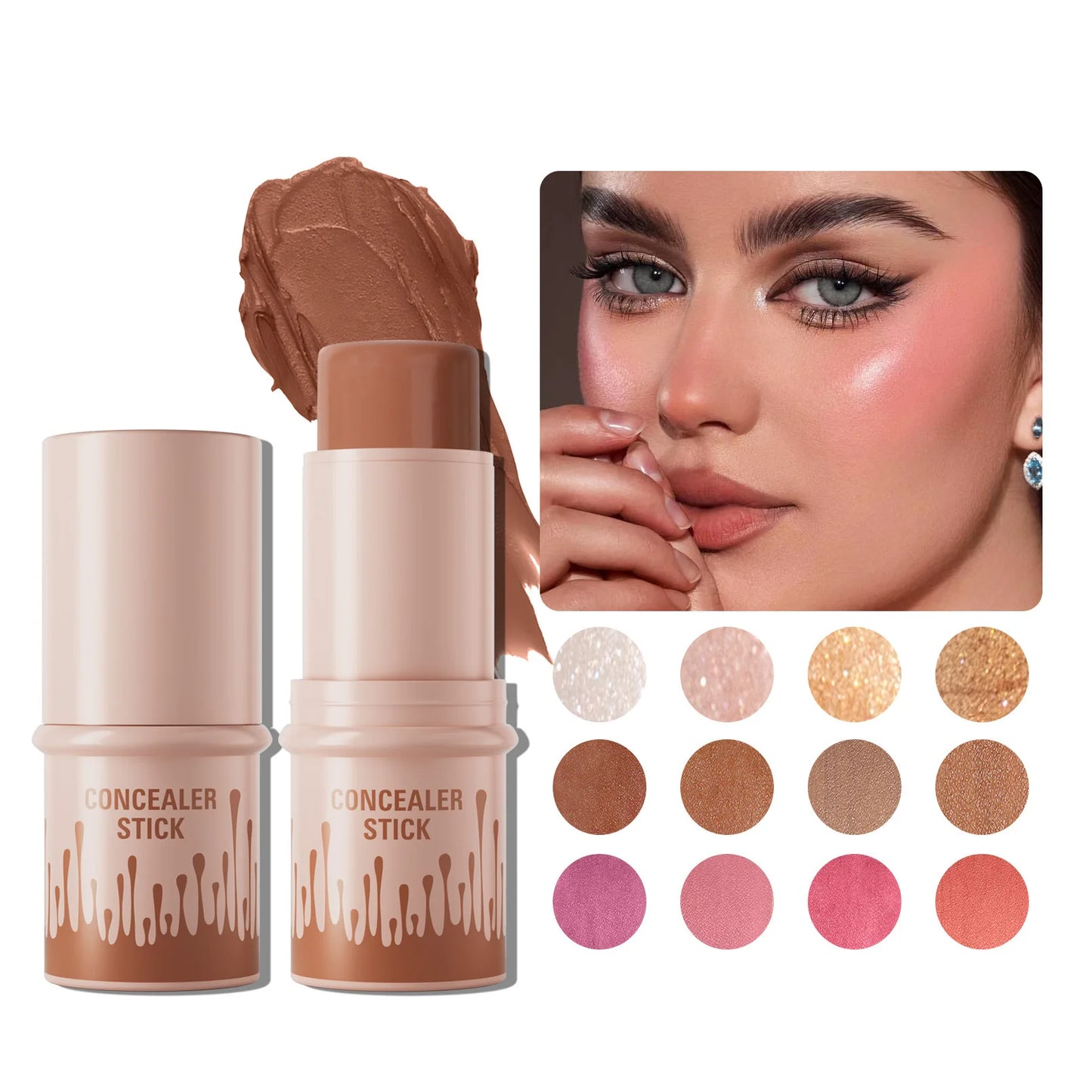 2-in-1 Contour Bronzer & Highlighter Stick | Cream Concealer Pen