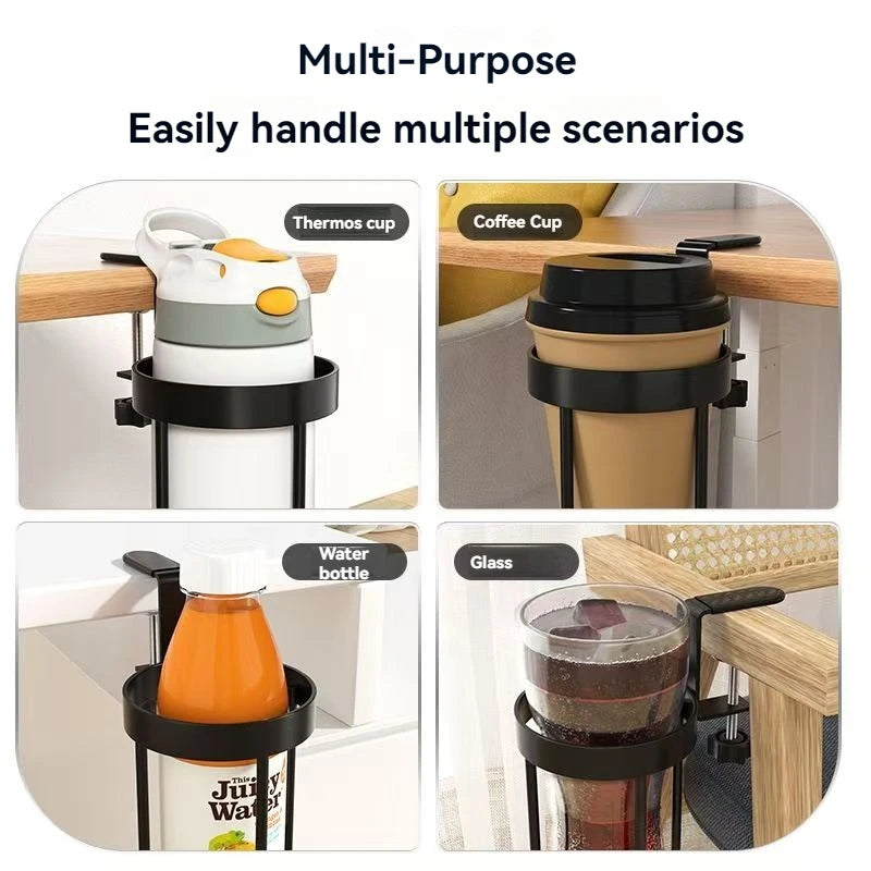 Wall Mount Desk Mug Holder Coffee Rack Adjustable Thickness Mug Holder Depth Office Desk Organizer Room Accessories Home Items Peaceful Pleasures Health and Wellness