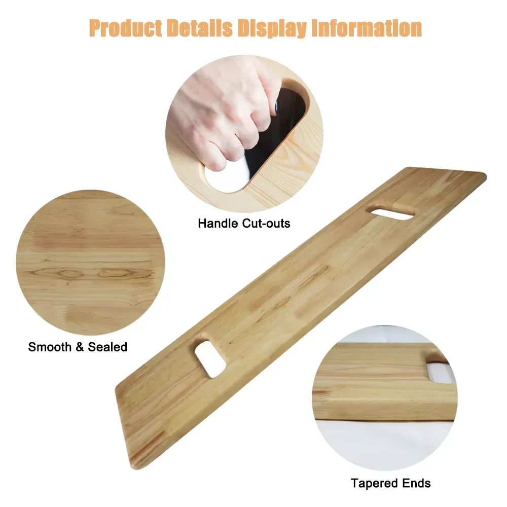 Wooden Transfer Board – Heavy-Duty Hardwood for Wheelchair & Bed