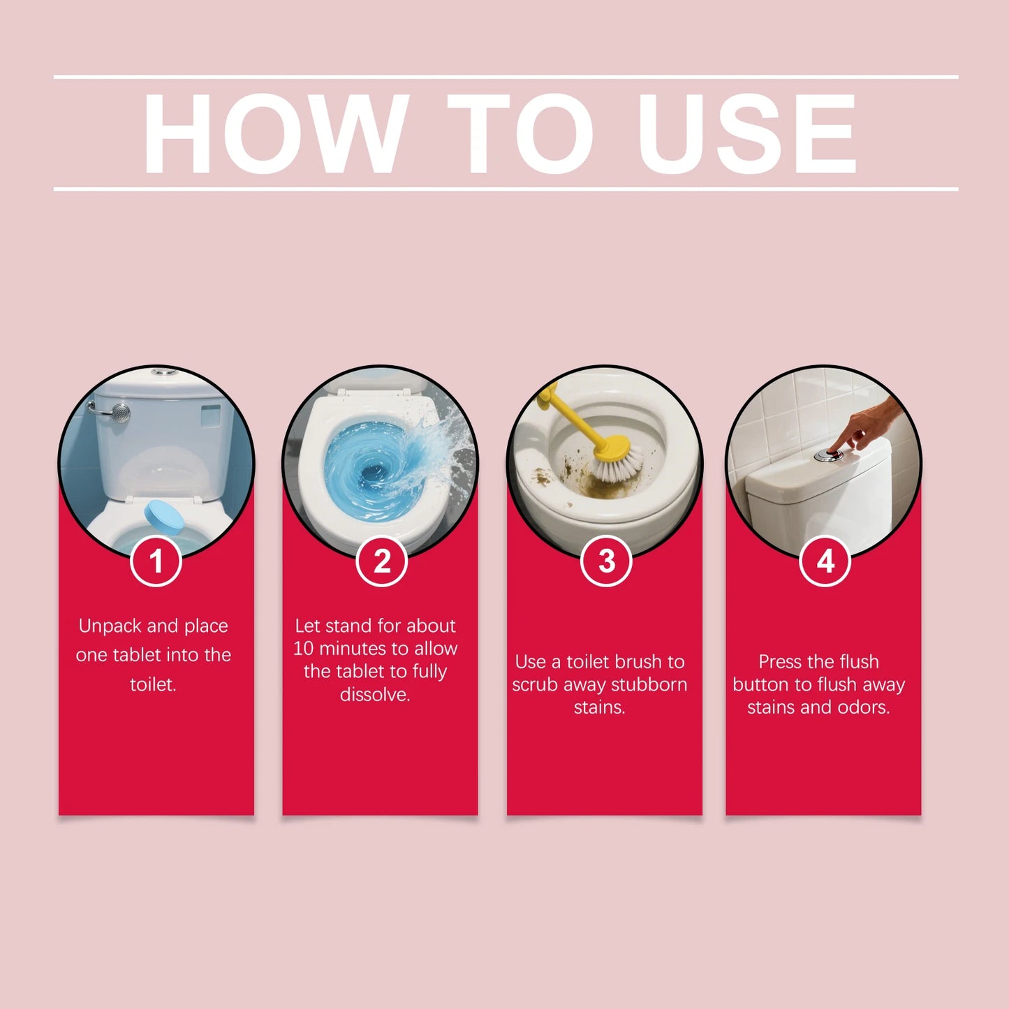 12-Pack Toilet Cleaning Tablets – Stain & Odor Remover
