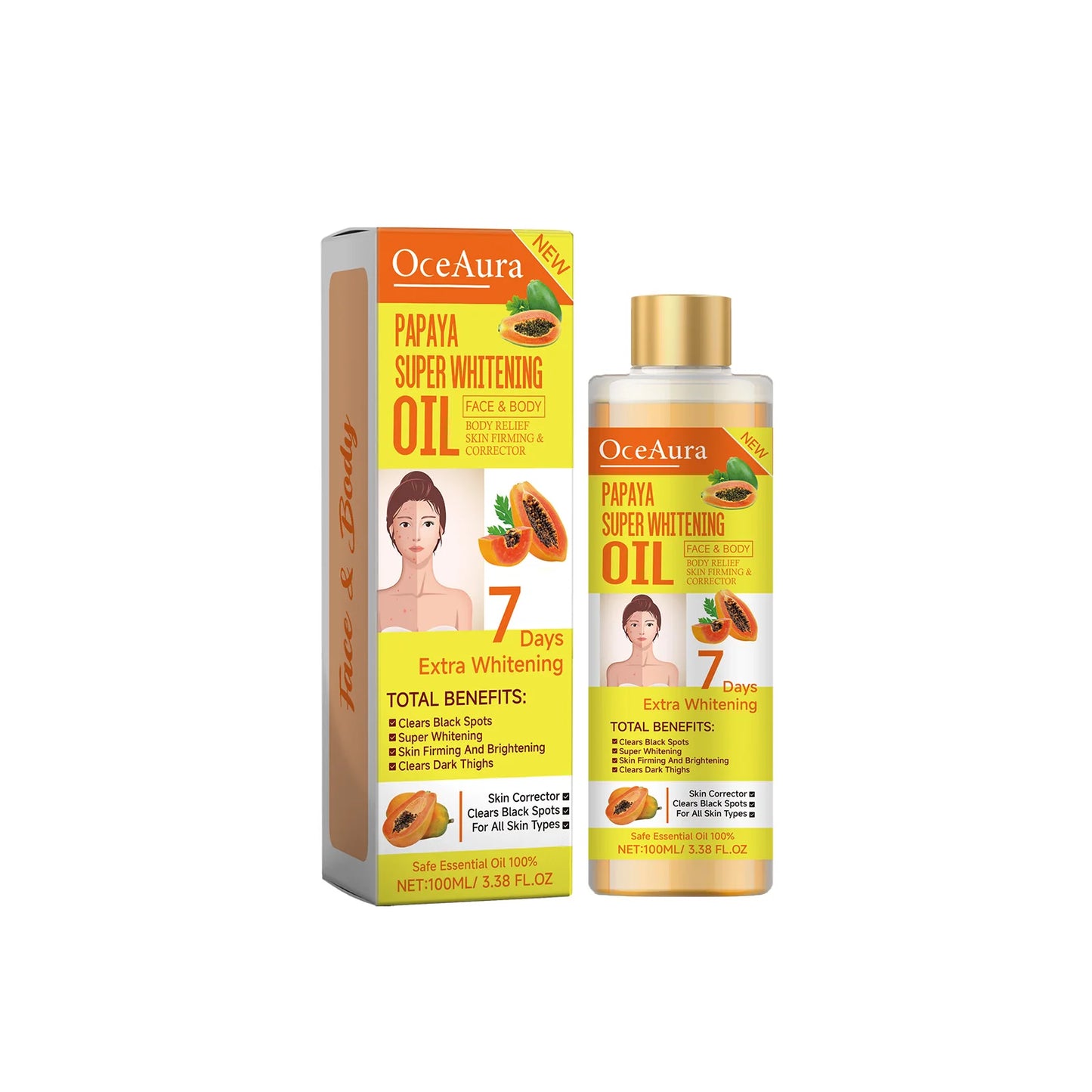 Papaya Whitening Body Oil – Brightening & Moisturizing Skin