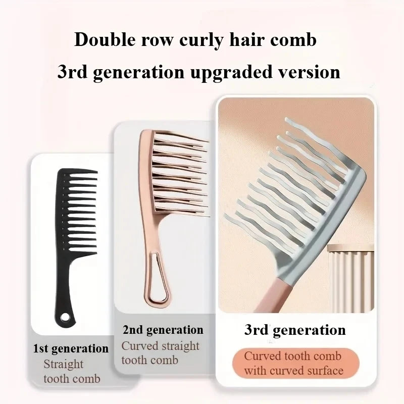 1pc Dual Wide-Tooth Hair Combs, Ideal for Long Curls & Voluminous Styles, Curly Hair Management &Home Massage, Elegant Hair Care Peaceful Pleasures Health and Wellness