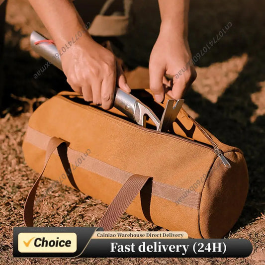 Canvas Ground Nail Bag Large Capacity Camping Tool Organizer Bag Portable Hammer Stakes Pegs Bag Lightweight for Outdoor Camping Peaceful Pleasures Health and Wellness
