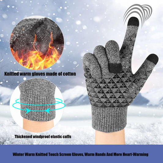 Velvet Touch Screen Winter Gloves – Anti-Slip Knit | Unisex Winter Touch Screen Gloves Peaceful Pleasures Health and Wellness