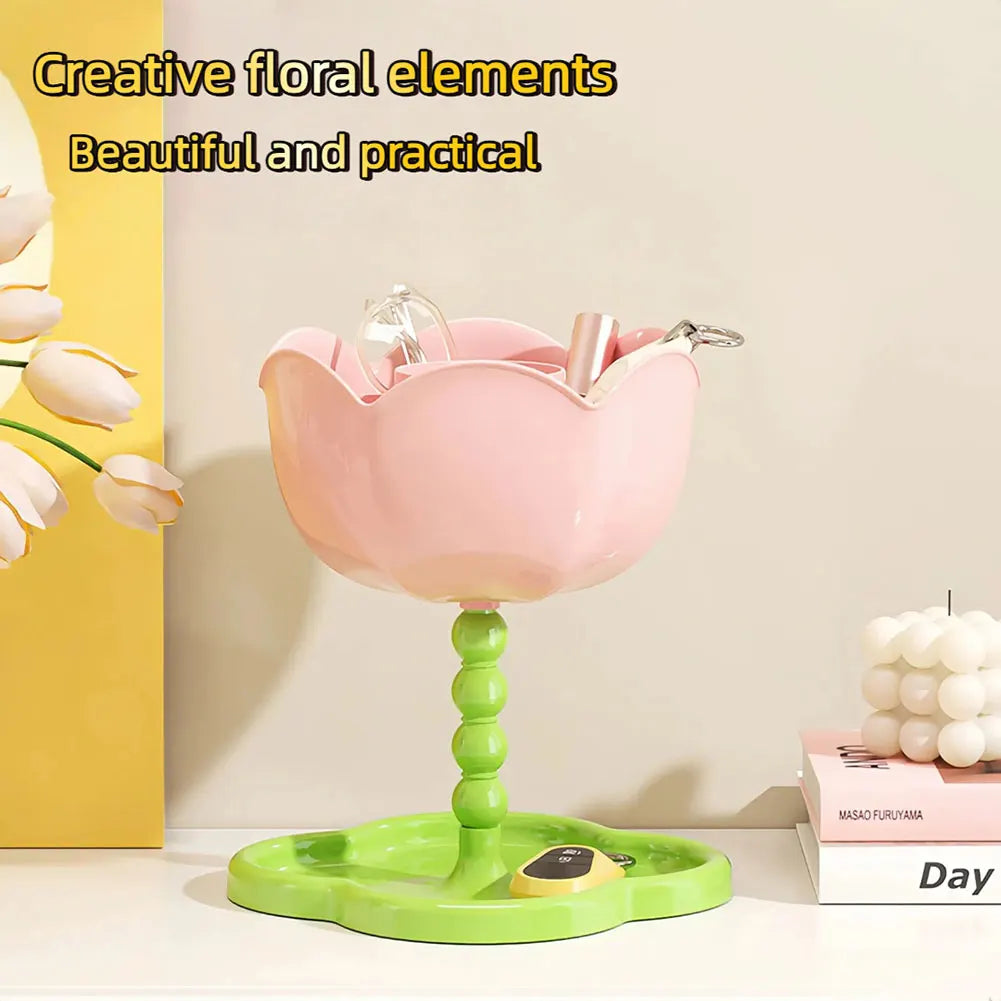 Cute Key Dish Tray Flower Shaped Hallway Double-Layer Storage Rack Living Room Desk Tray For Keys Small Items Decorative Shelf Peaceful Pleasures Health and Wellness