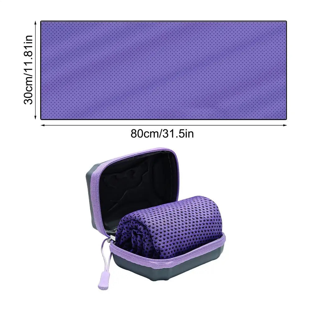 Cooling Towels for Sports 12x31 Inch with Storage Box Hot Weather Summer Cool Neck Towel for Men Women Runners Gym Workout Home Peaceful Pleasures Health and Wellness Purple CN