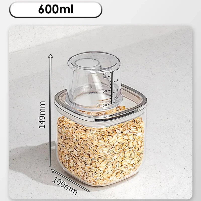 Sealed Jar Food Grade Household Insect Proof Moisture Proof Rice Bucket Flour Dry Goods Storage Grain Miscellaneous Grain Boxes Peaceful Pleasures Health and Wellness 600ml