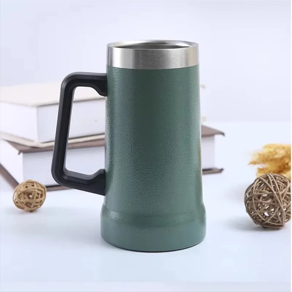 710ml Insulated Stainless Steel Thermal Mug with Handle