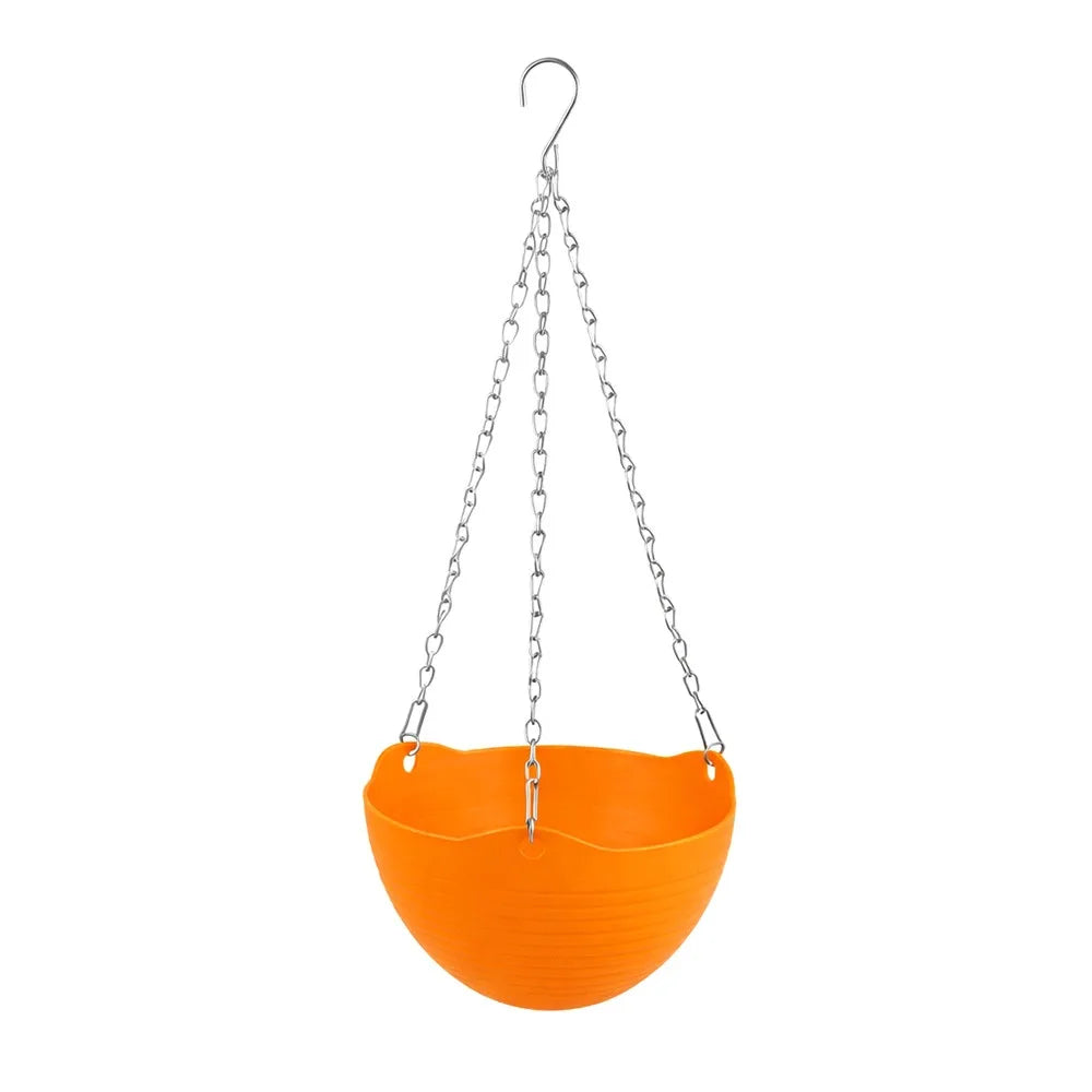 Durable Self-absorbing Hanging Basket Plastic Colorful Flower Pot Hanging Flower Pot Home Decor Peaceful Pleasures Health and Wellness Orange