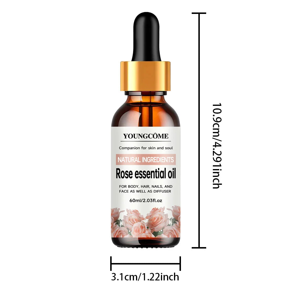 Natural Rose Essential Oil – Hair, Face & Body Moisturizer