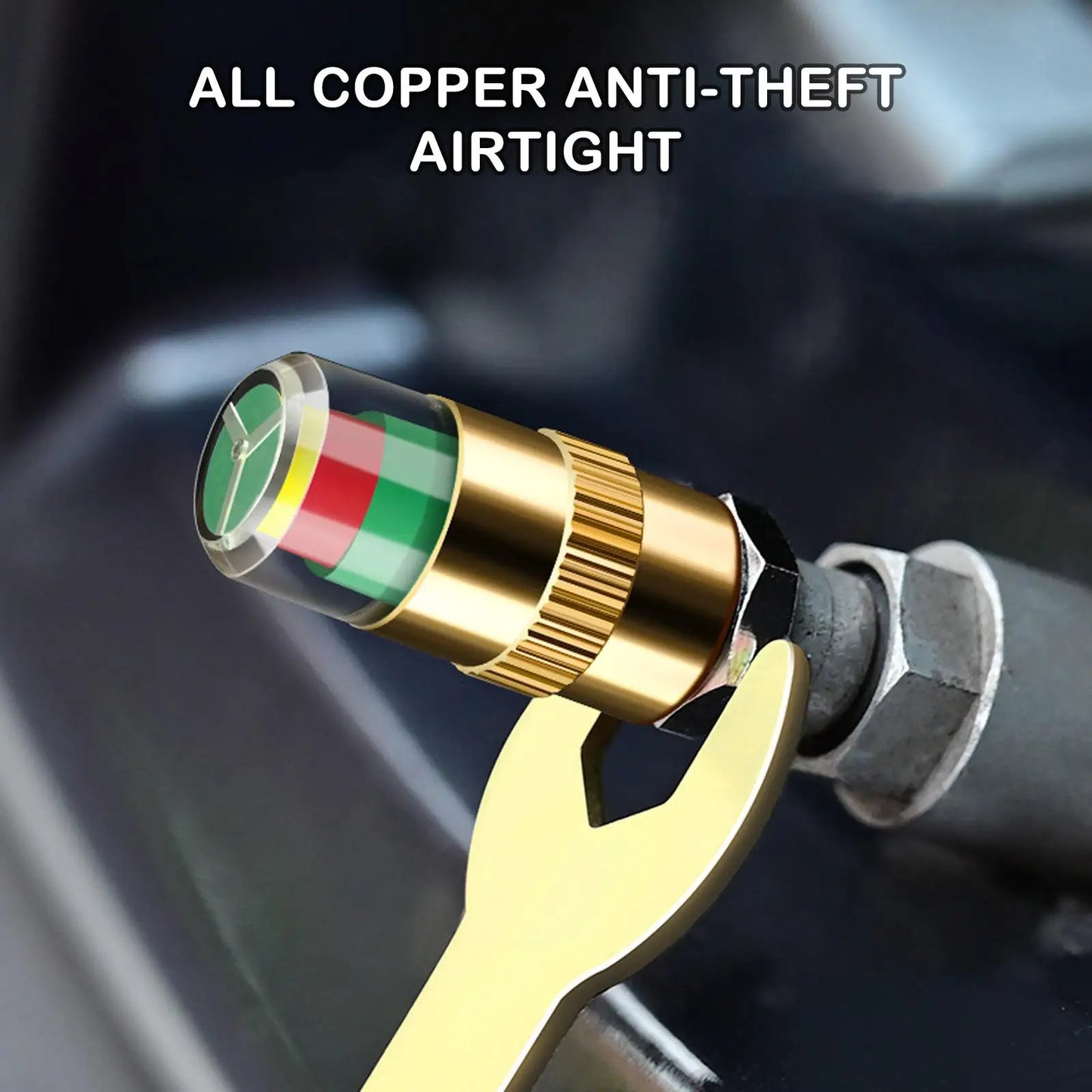 Cars Tire Air Pressure Monitor Alert 4Pcs/set Indicator Tire Valve Cap Gauge Car Accessories Car Tyre Pressure Gauge Caps Useful Peaceful Pleasures Health and Wellness