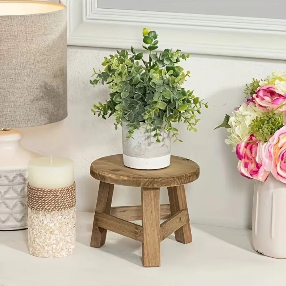 Mini Wooden Plant Stand | Bonsai & Flower Pot Display Stool