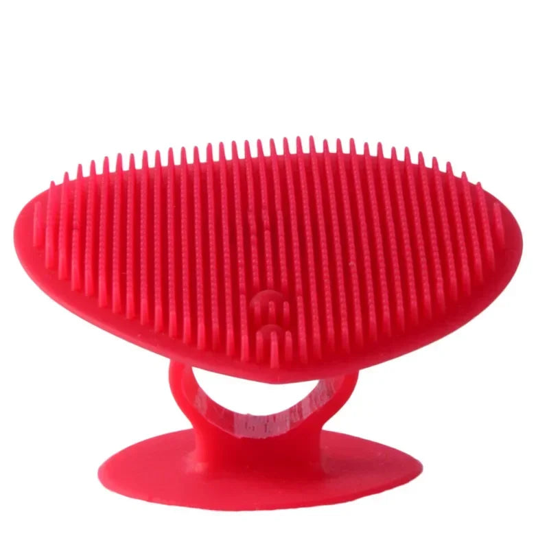 Oft Portable Face Cleansing Pad Comfortable Face Exfoliator Scrubbers Silicone Facial Cleansing Brush Peaceful Pleasures Health and Wellness Red