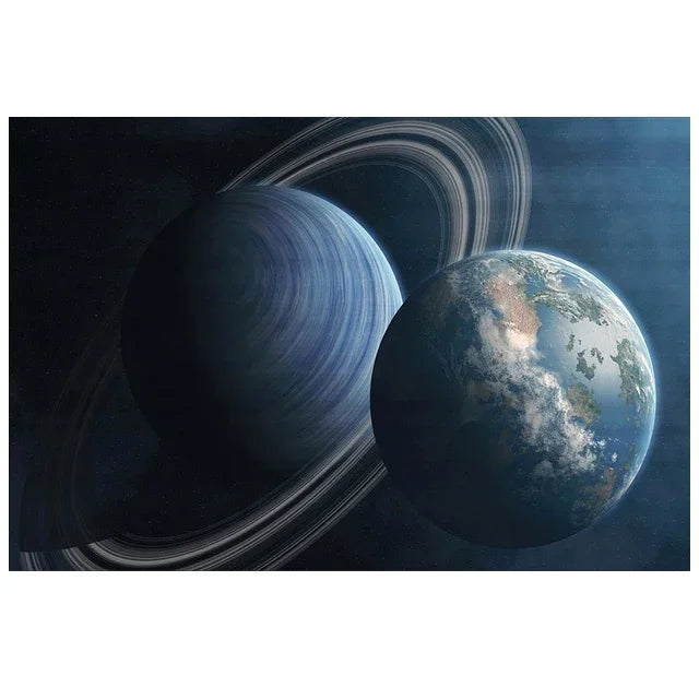 Surrealism Space Galaxy Canvas Wall Art | Stars & Planets Print