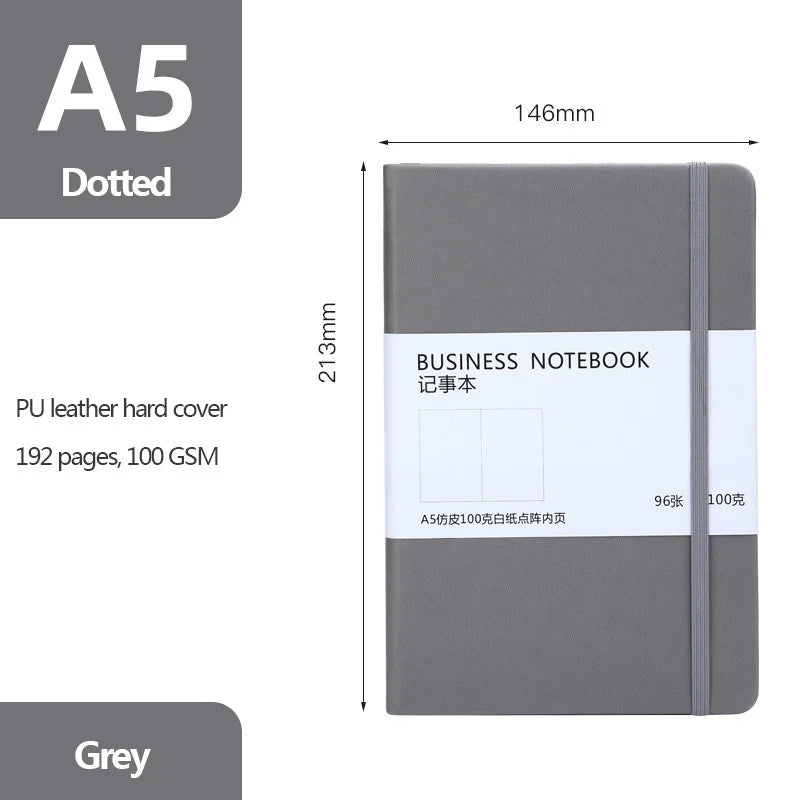 A5 Notebook 192 Pages Classic Journal Dotted Paper Hard Cover