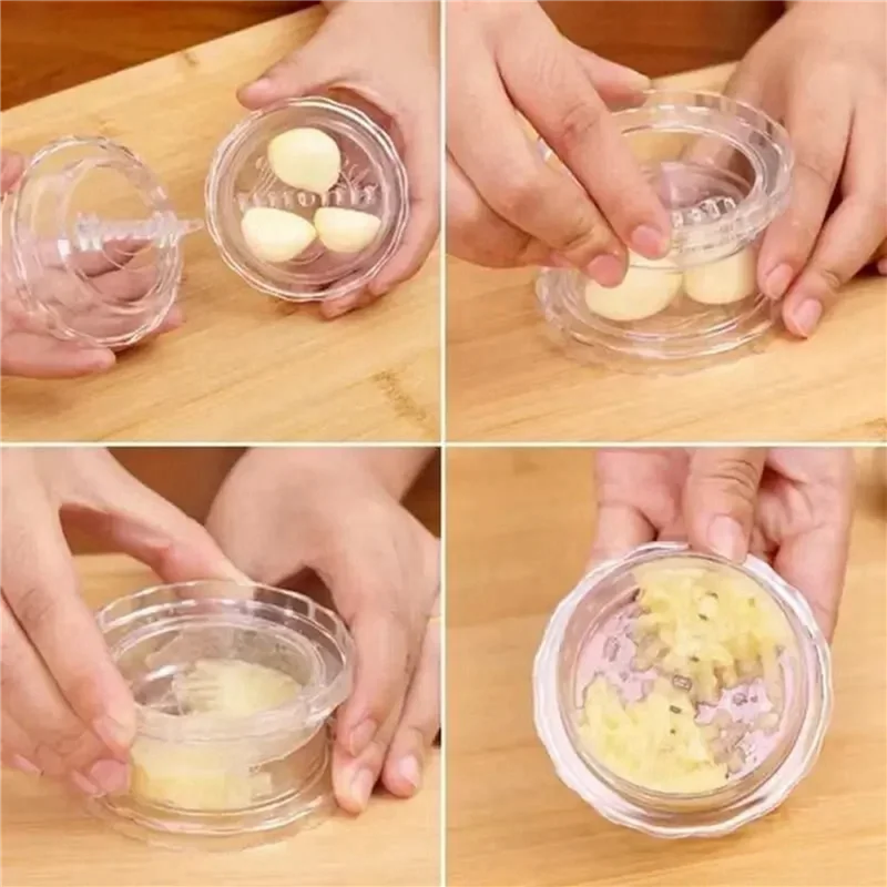 A36T-10X Kitchen Multifunctional Garlic Crusher Manual Garlic Press Roll Crusher Chopper Kitchen Gadgets Accessories White Peaceful Pleasures Health and Wellness