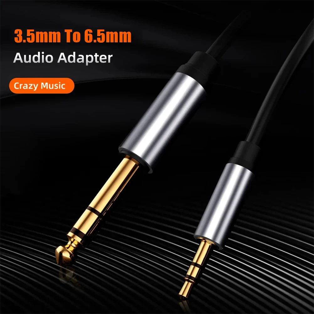 3.5mm to 6.35mm Stereo TRS Audio Cable – AUX Adapter 1M–3M