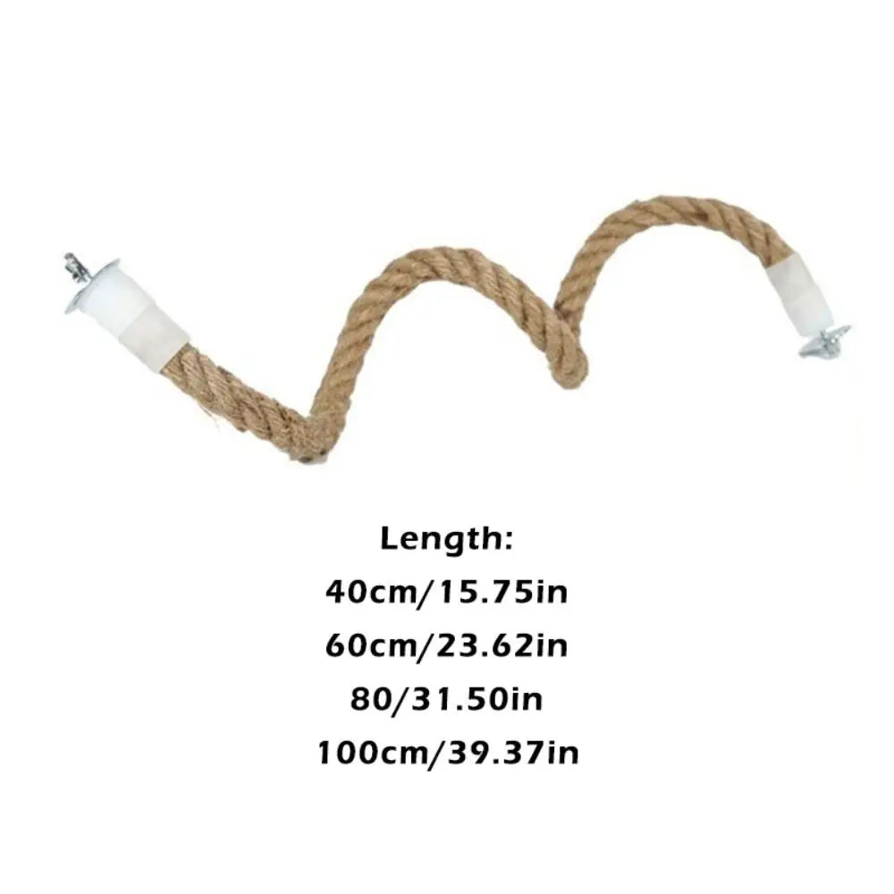 Interactive DIY Bendable Parrot Perch Non-slip with Suction Cups Bird Perch Stand Bird Climbing Linen Rope Window Peaceful Pleasures Health and Wellness