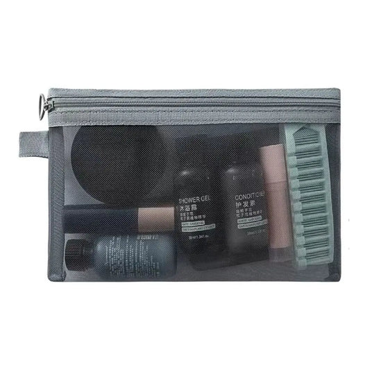 Mesh Zipper Cosmetic Bag | Travel Toiletry Organizer 3 Sizes Mesh Cosmetic Bag Oasis Select