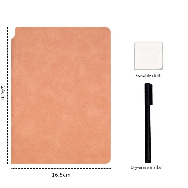 A5 Reusable Whiteboard Notebook Eraser Wipeable Board Portable Weekly