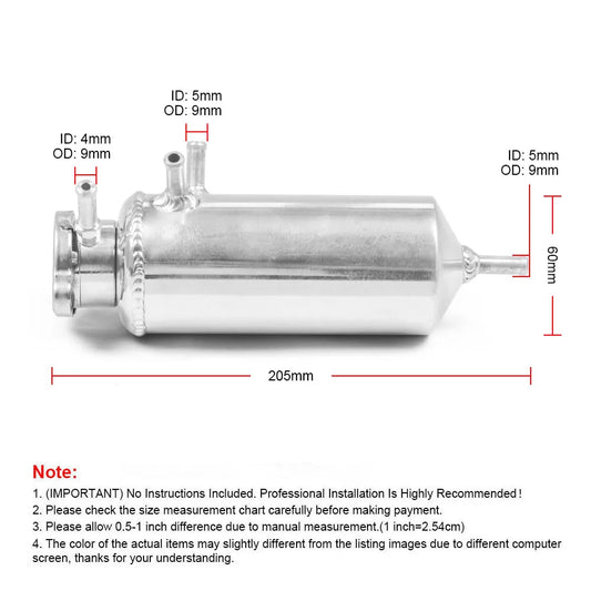 Performance Racing 60MM Aluminum Coolant Swirl Pot Universal Radiator Breather Tank BX102156 Peaceful Pleasures Health and Wellness