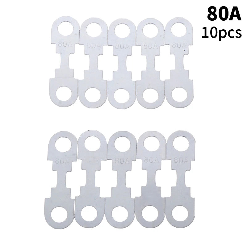 10-Pack Automotive Flat Zinc Fuses 30A–150A 32VDC Car Insert