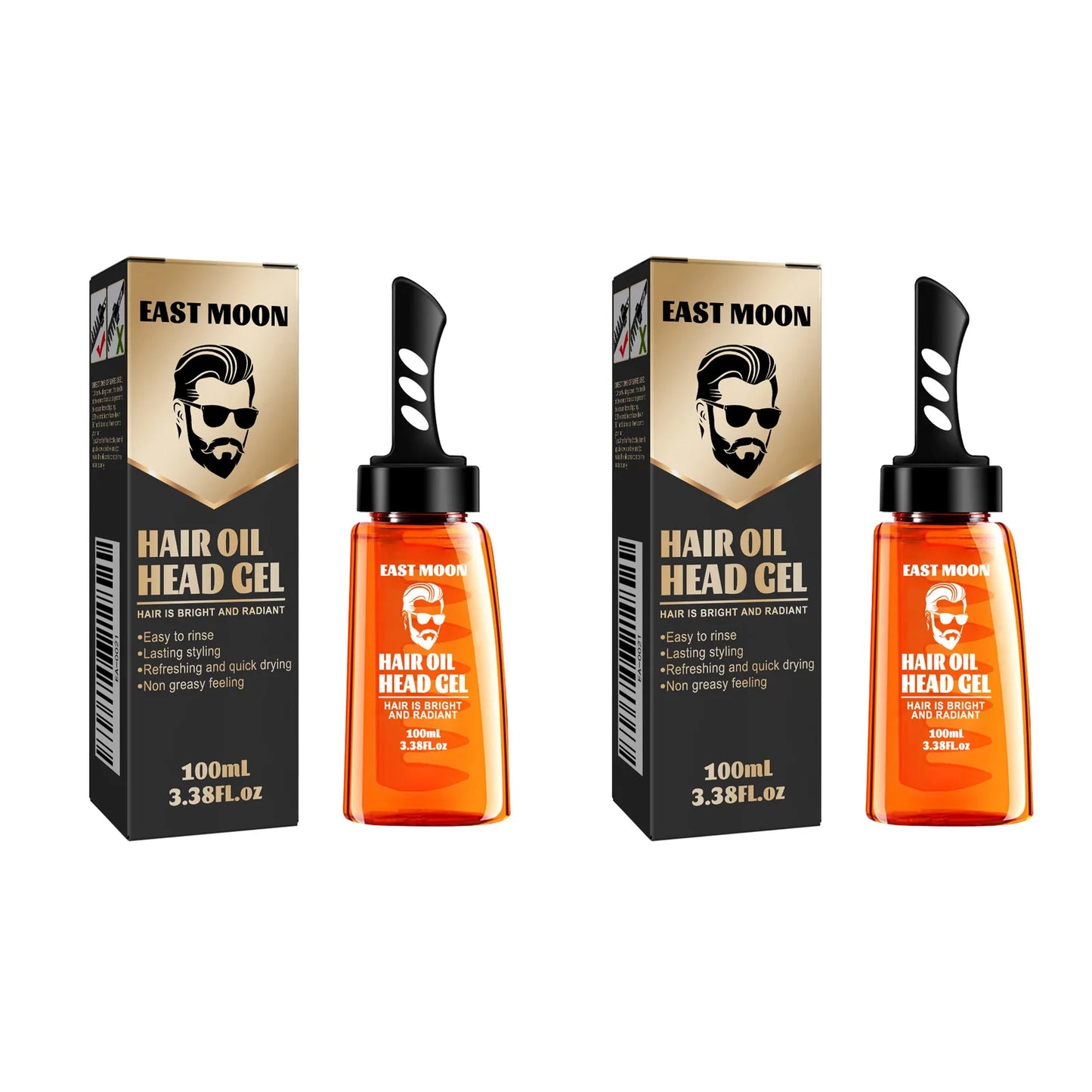 2-in-1 Men's Hair Styling Gel & Comb – Strong Hold & Shine Peaceful Pleasures Health and Wellness 2 x 100ml Boxed
