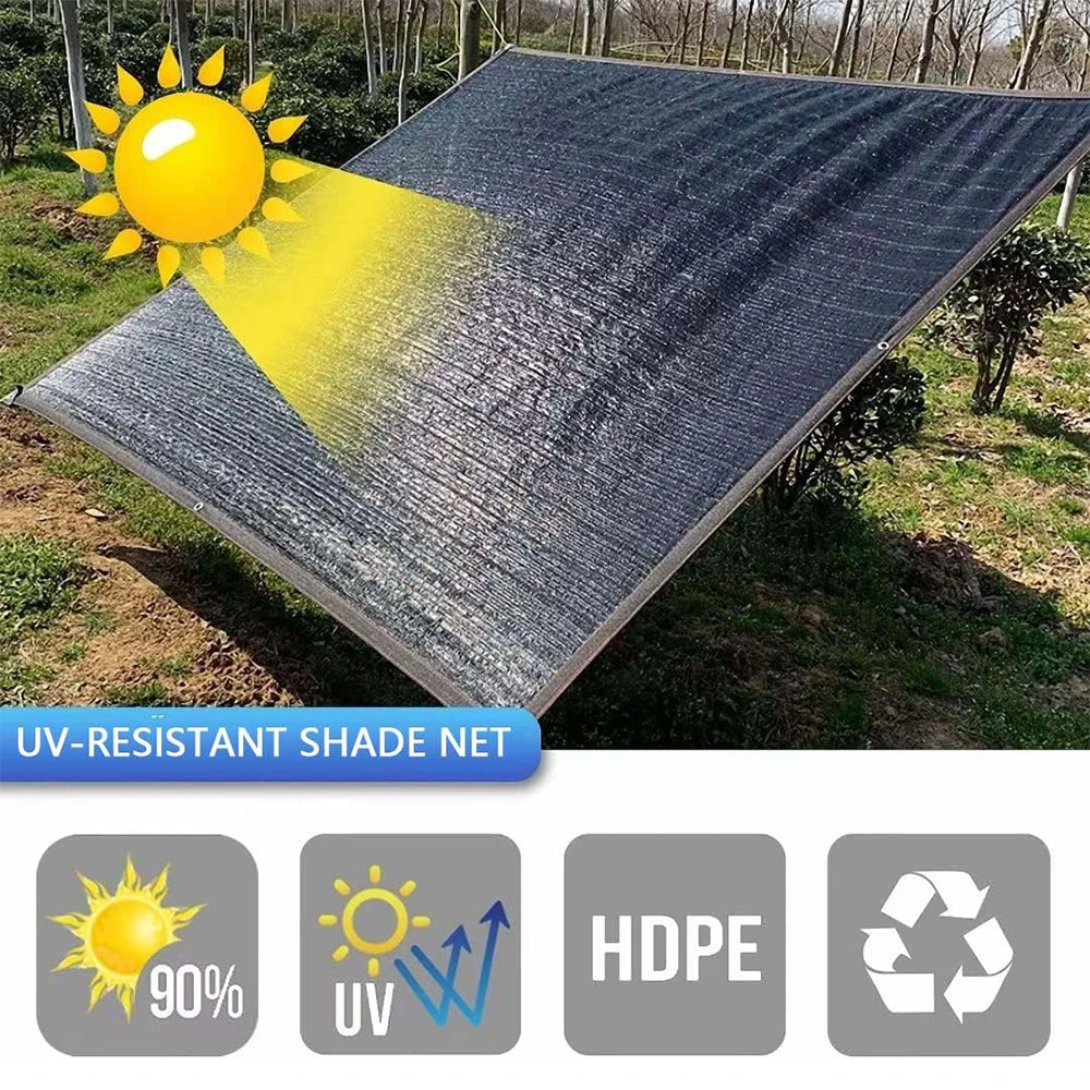 12PIN Black Sunshade Net Shading 70~80% Plant Greenhouse Cover Mesh Fence Privacy Screen Garden Sun Shed Outdoor Anti-UV Peaceful Pleasures Health and Wellness