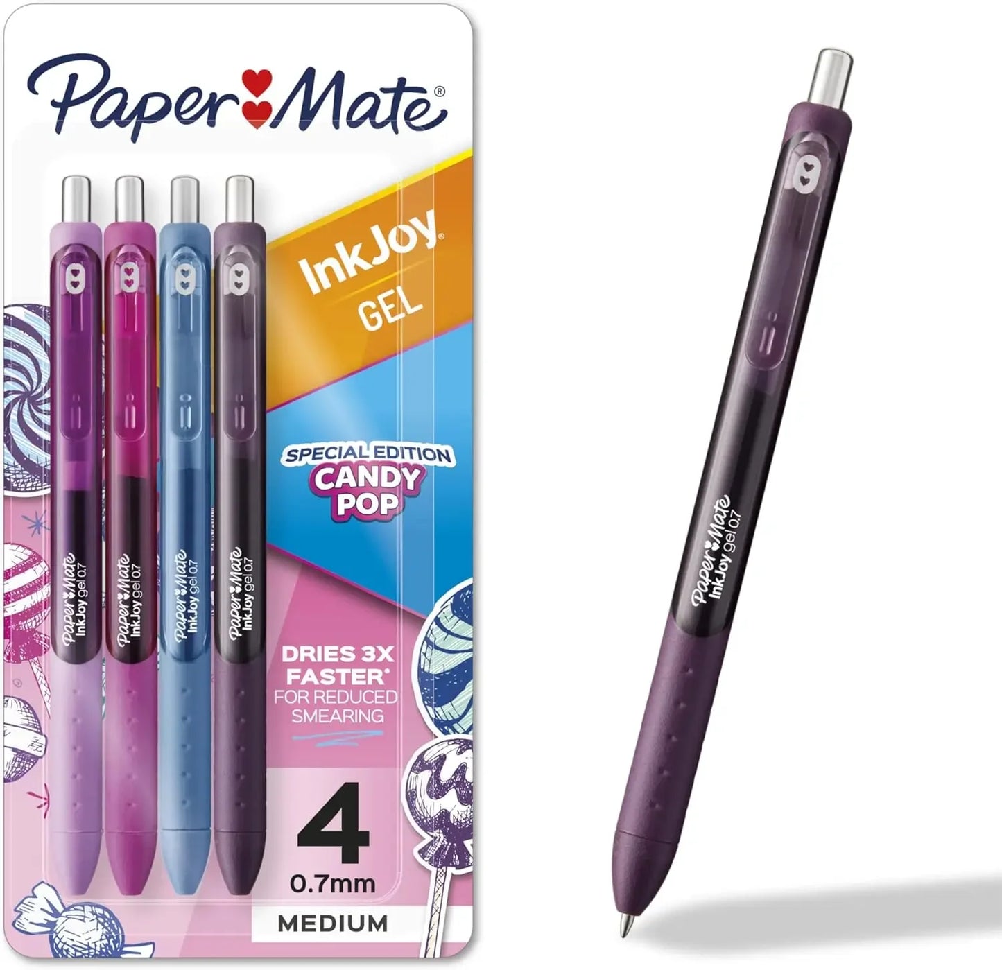 Vivid Gel Pens, 0.7mm Medium Point, Candy Colors, 4-Pack for Smooth Writing Peaceful Pleasures Health and Wellness United States