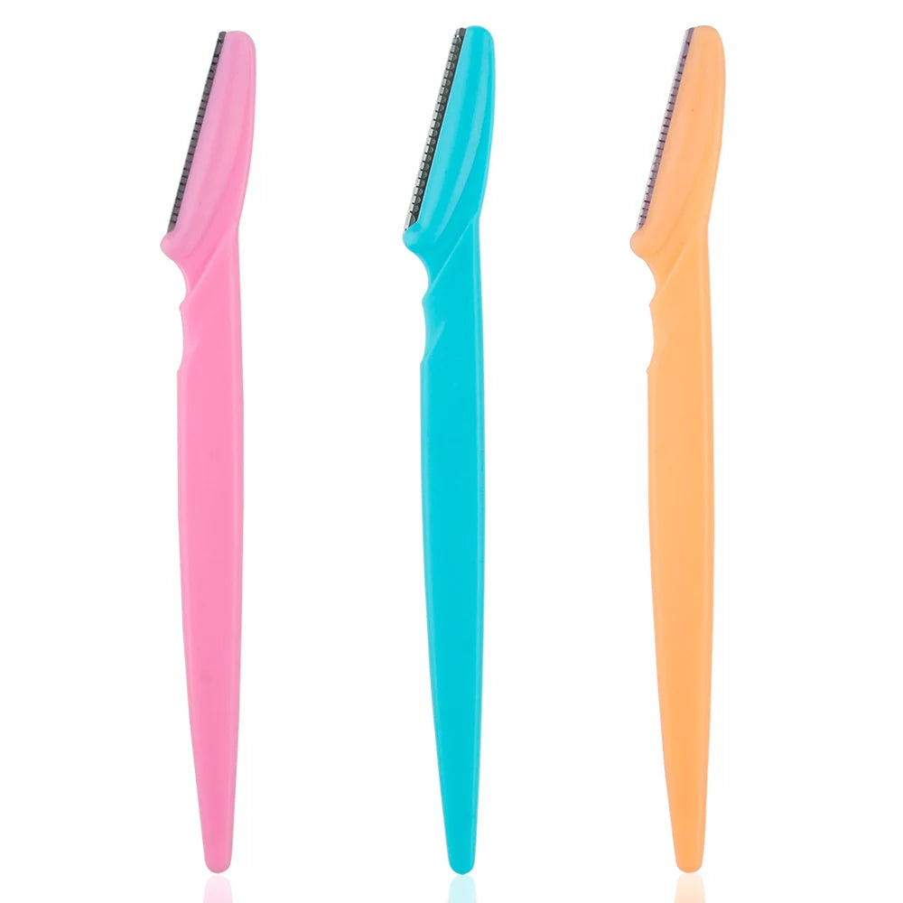 3/4/10Pcs Eyebrow Trimmer Blade Shaver Portable Face Razor Eye Brow Epilation Hair Removal Cutters Safety Razor Woman Makeup Peaceful Pleasures Health and Wellness 3Pcs Mix Color
