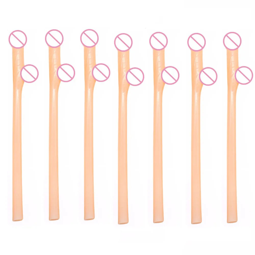 10Pcs Bachelorette Party Penis Straws Bridal Shower Hen Night Willy Penis Novelty Nude Straw for Bar Drinking Supplies Peaceful Pleasures Health and Wellness