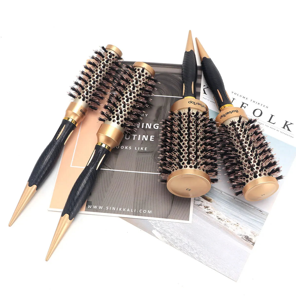 Salon Stylin Round Hair Comb Anti Static Hair Toothed Salon Styling Brush for Curly Hair Hairdressing Tools for Salon Peaceful Pleasures Health and Wellness