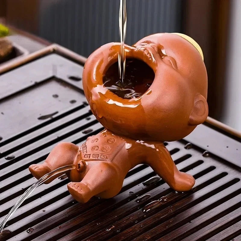 Creative Purple Clay Urine Children's Tea Pet Home Care Tea Stand Decoration Fun Urine Doll Tea Play Kung Fu Tea Set Accessories Peaceful Pleasures Health and Wellness