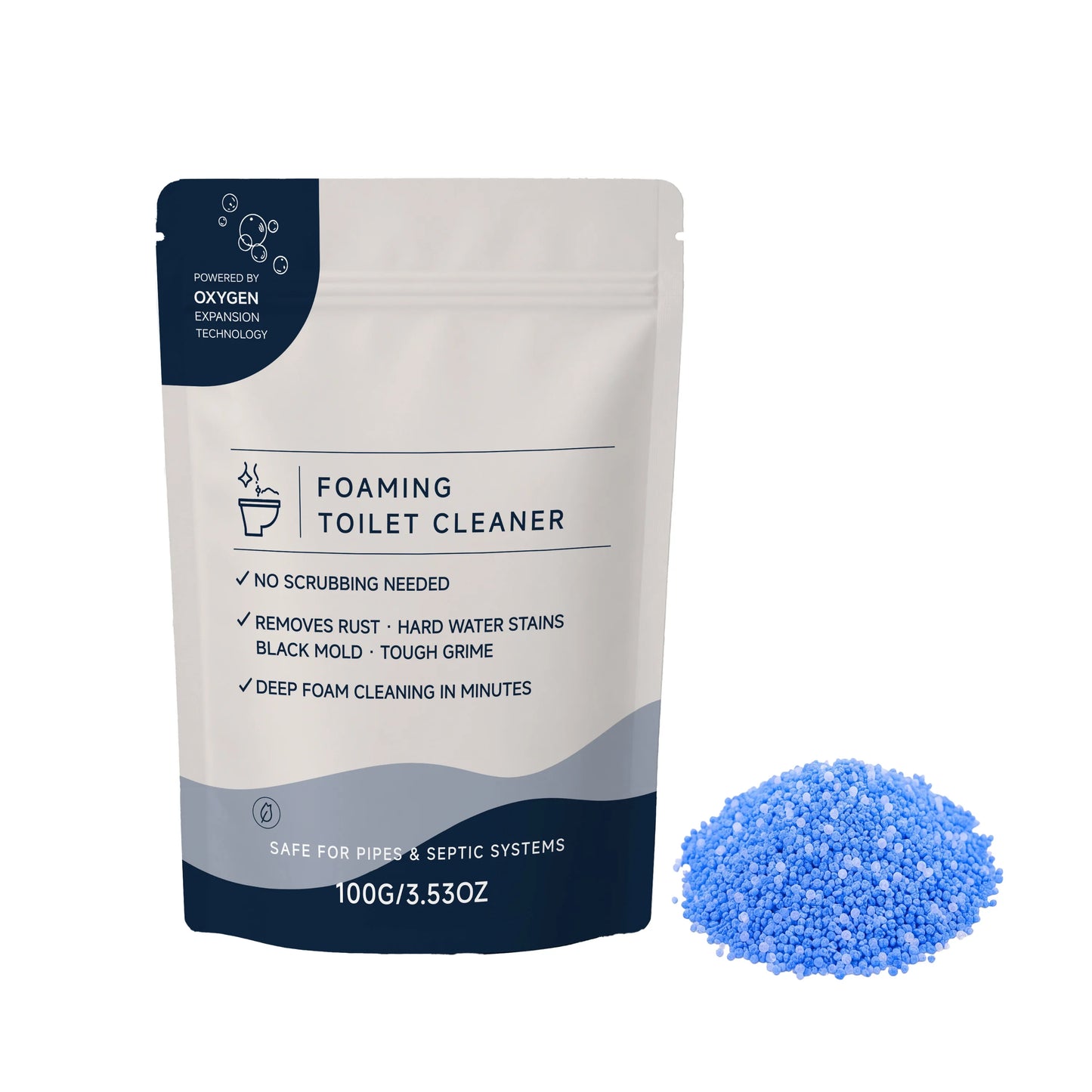 Foam Toilet Cleaner Powder – Removes Stains, Limescale & Odors