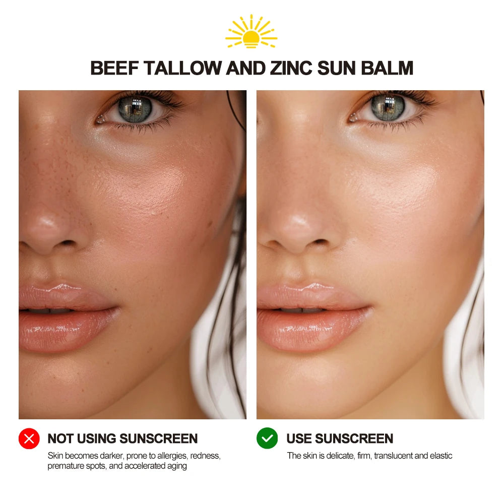 Sunscreen Makeup Beef Tallow and Zinc Sun Balm Sun Protection Moisturizing and Antioxidant Care for Your Skin Peaceful Pleasures Health and Wellness