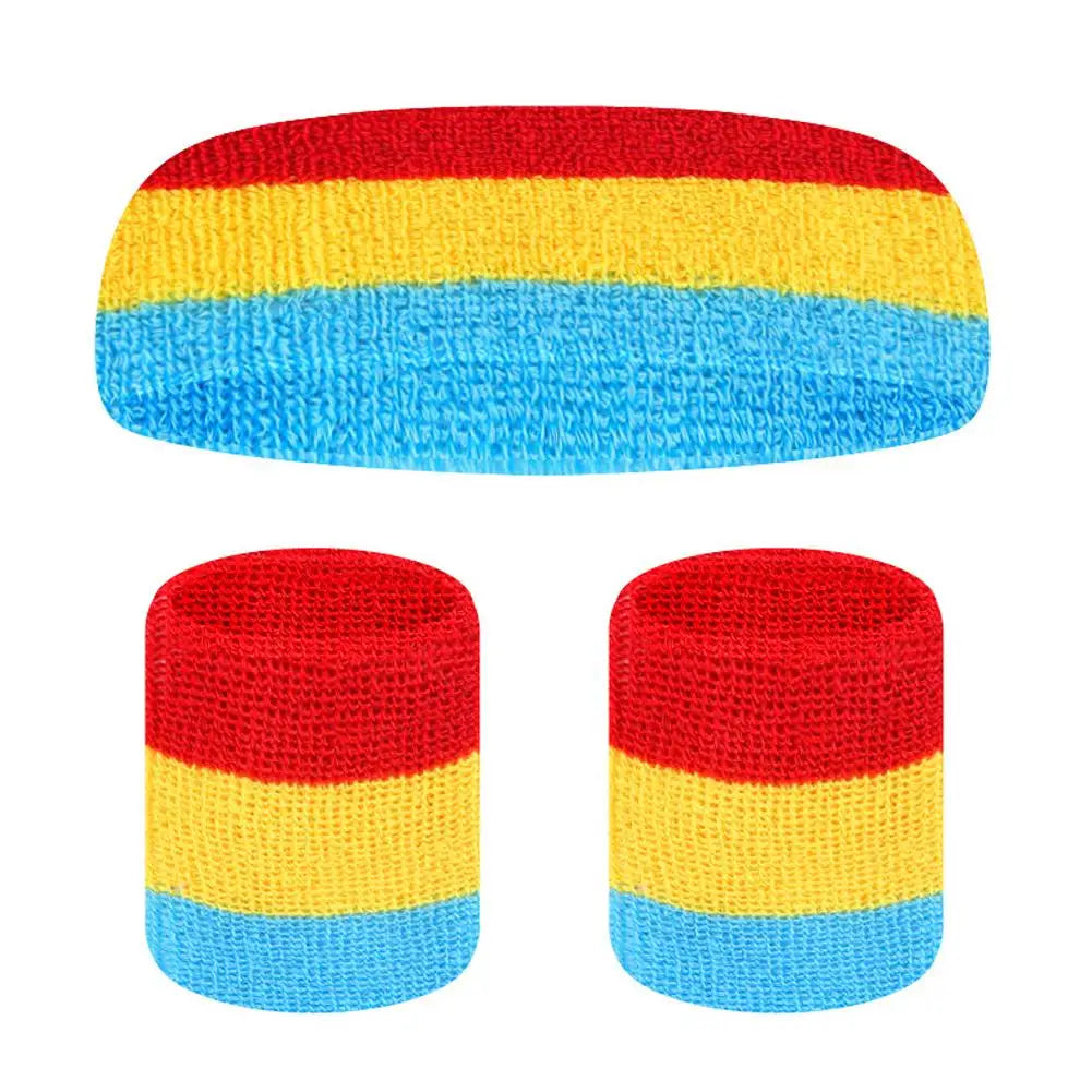Cotton Sports Headband & Wristband Set | Moisture Wicking