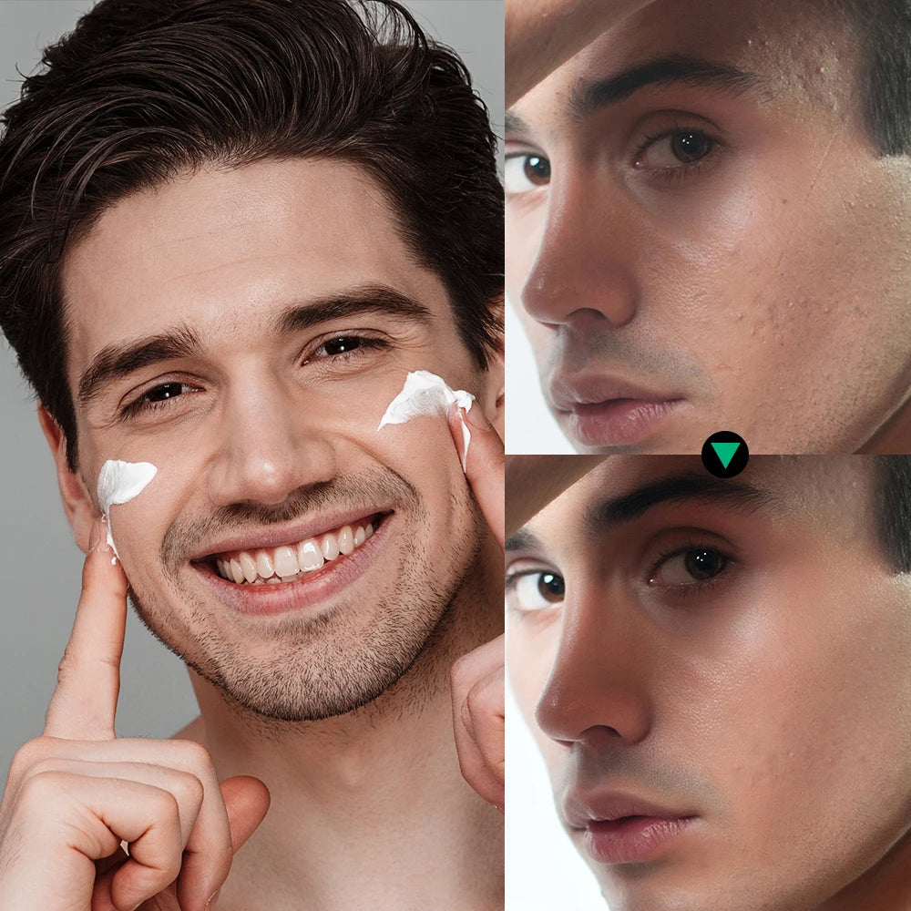 Lakerain Skin Care for Men Kit Oil Control Skin Firming Increase Hydrate Deep Cleaning Face 7 PCS Per Set Travel Skin Care Kit Peaceful Pleasures Health and Wellness