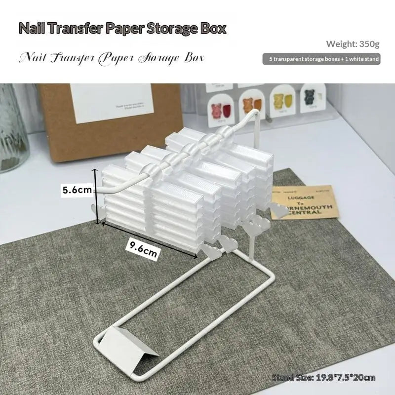 Nail Foil Storage Case Organizer Box For Transfer Paper Portable And Handy Display Stand For Salon Manicure Accessories Peaceful Pleasures Health and Wellness Transparent