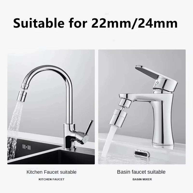 720 Degree Universal Faucet Washbasin Faucet Extension Adapter Aerator Splash Proof Rotating Water Saving ABS Plastic Faucet Peaceful Pleasures Health and Wellness