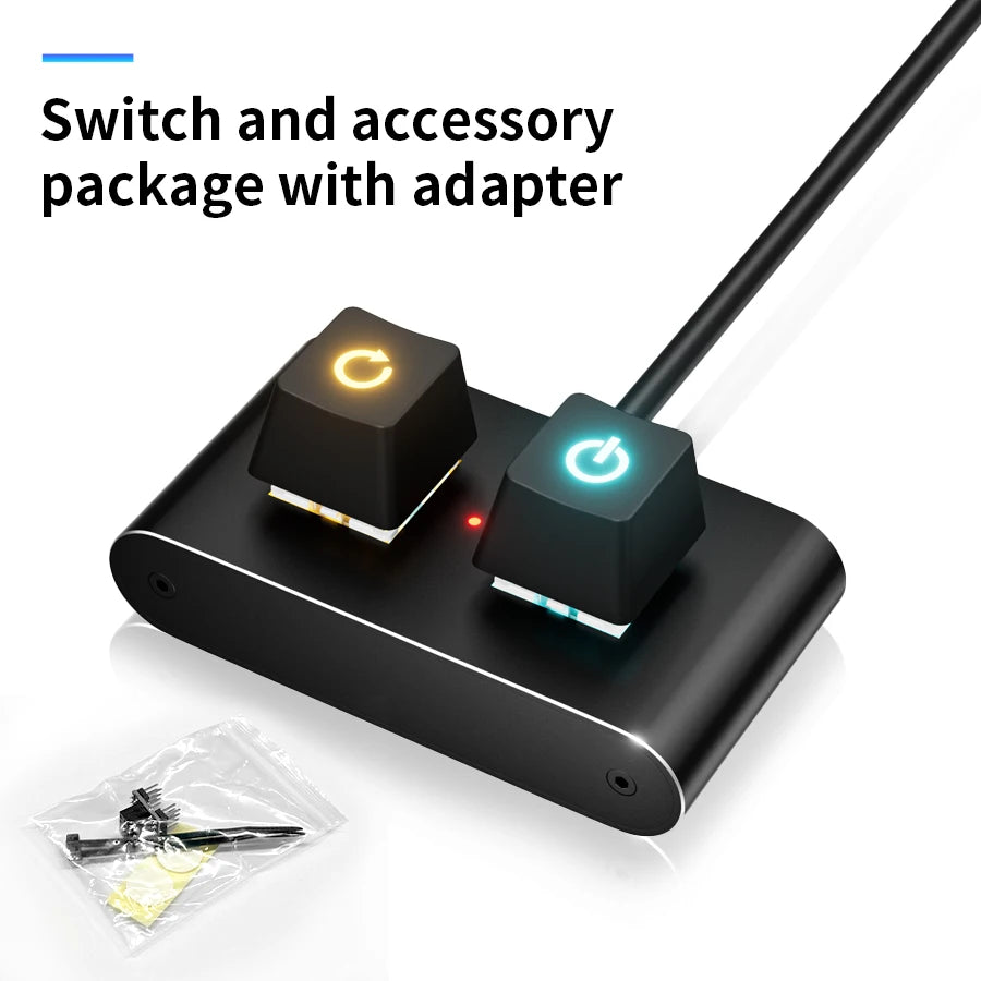 Desktop Computer Power Switch with LED Lights 1.8M PC Motherboard External Start Power On/Off Button Extension Cable Home Office Peaceful Pleasures Health and Wellness Restart On Off