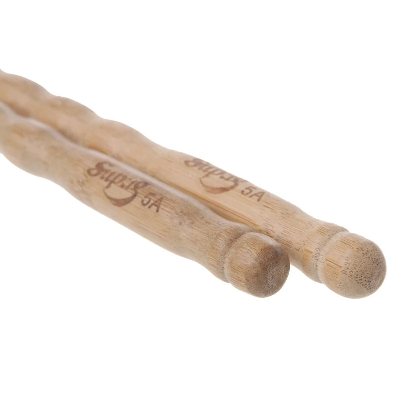 1 Pairs Wavy Pattern Bamboo Drumsticks 5A 5B 6A Drum Stick Durable
