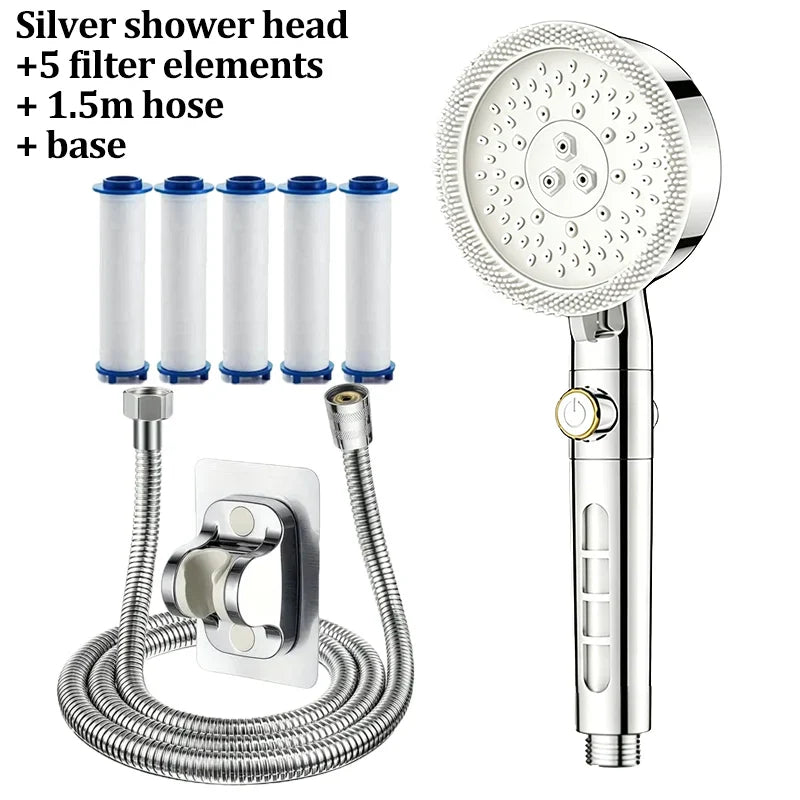 5-Mode High Pressure Handheld Shower Head with SPA Filter