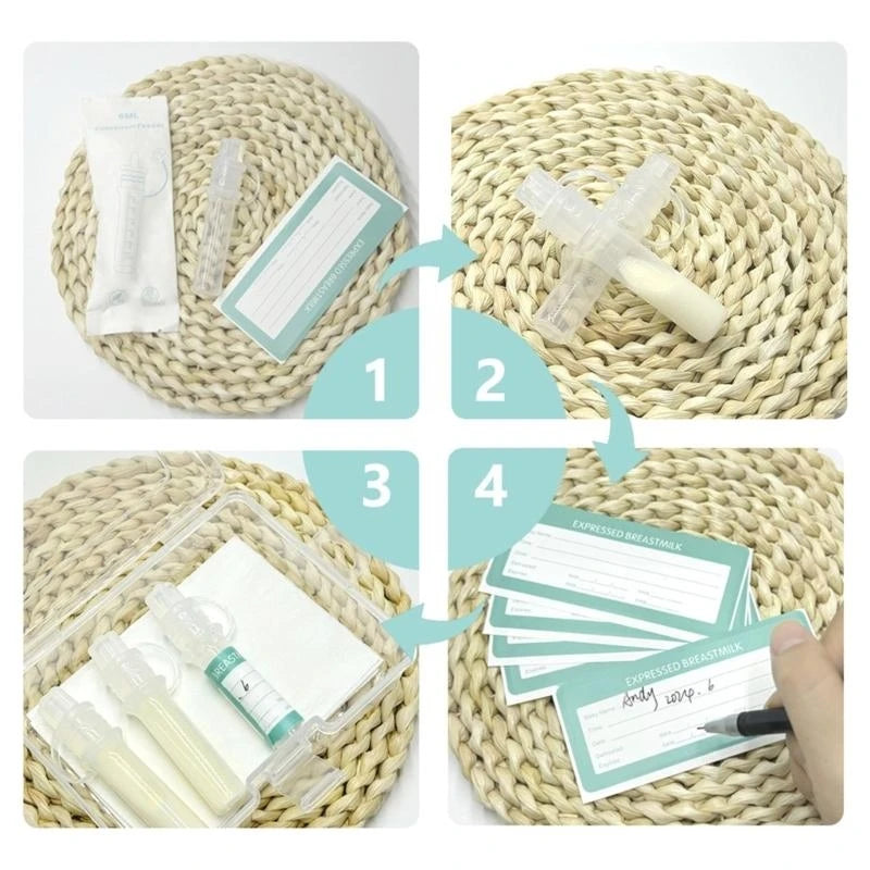 6-Piece Silicone Colostrum Collector Set | 6mL Storage Tubes
