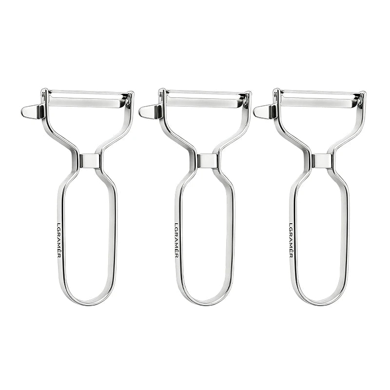 Professional Multi-Functional Y Stainless Steel Peeler, 90° Swivel Blade Vegetable Fruit Peeler for Kitchen, Easy to Clean Tools Peaceful Pleasures Health and Wellness small size-3pcs